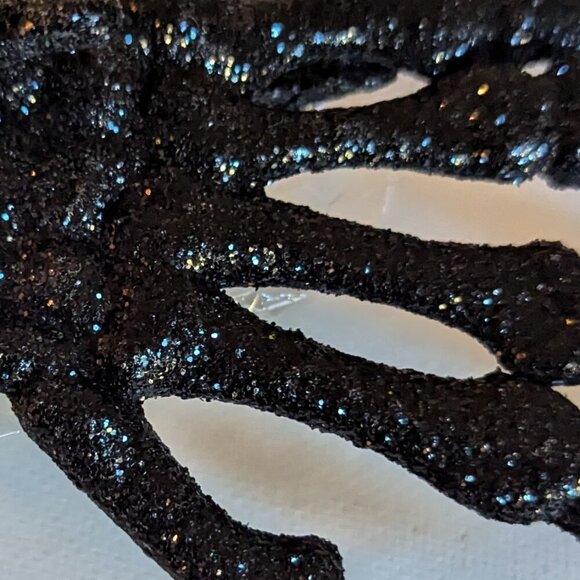 NWT 3 Skeleton Hands Black Glitter Floral Pick Ashland Goth Halloween Decoration - Picture 7 of 10